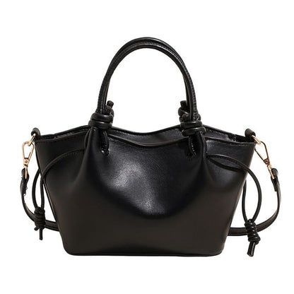 Drawstring Knotted Handle Crossbody Tote Bag