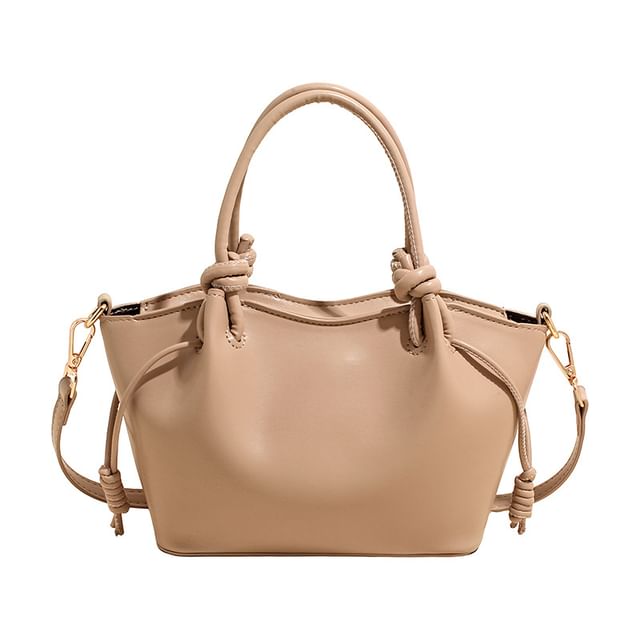 Drawstring Knotted Handle Crossbody Tote Bag