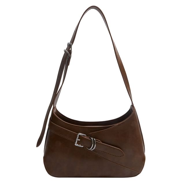 Buckled Panel Shoulder Bag