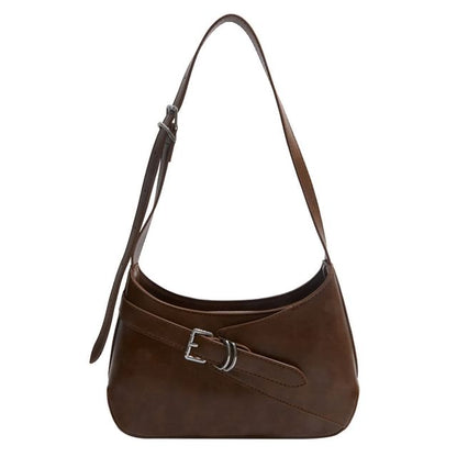 Buckled Panel Shoulder Bag