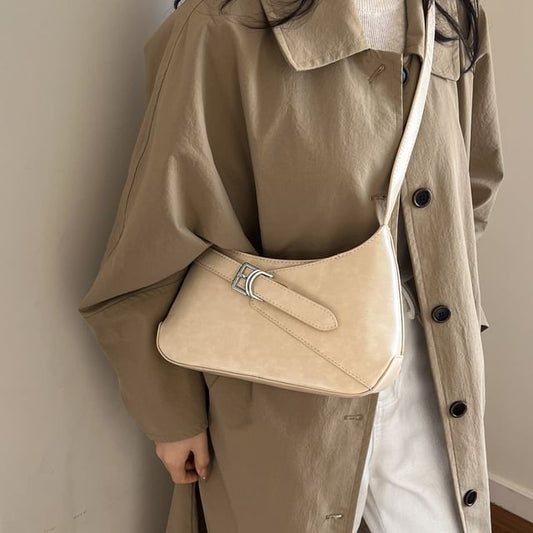 Buckled Panel Shoulder Bag