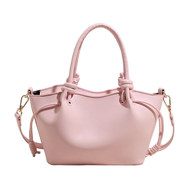 Drawstring Knotted Handle Crossbody Tote Bag