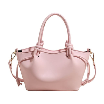 Drawstring Knotted Handle Crossbody Tote Bag