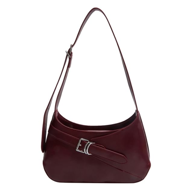 Buckled Panel Shoulder Bag