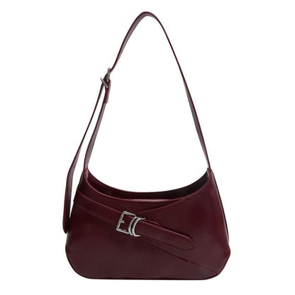 Buckled Panel Shoulder Bag