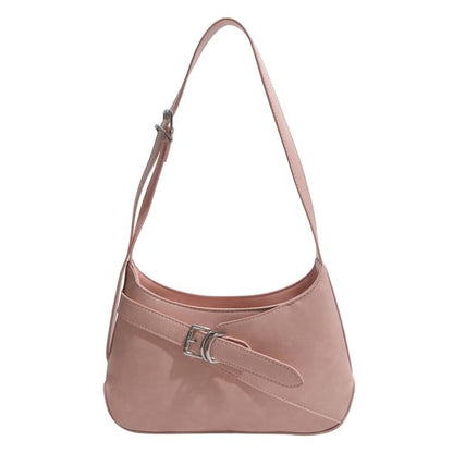 Buckled Panel Shoulder Bag