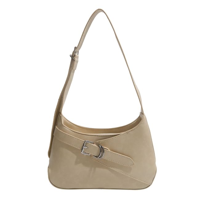 Buckled Panel Shoulder Bag
