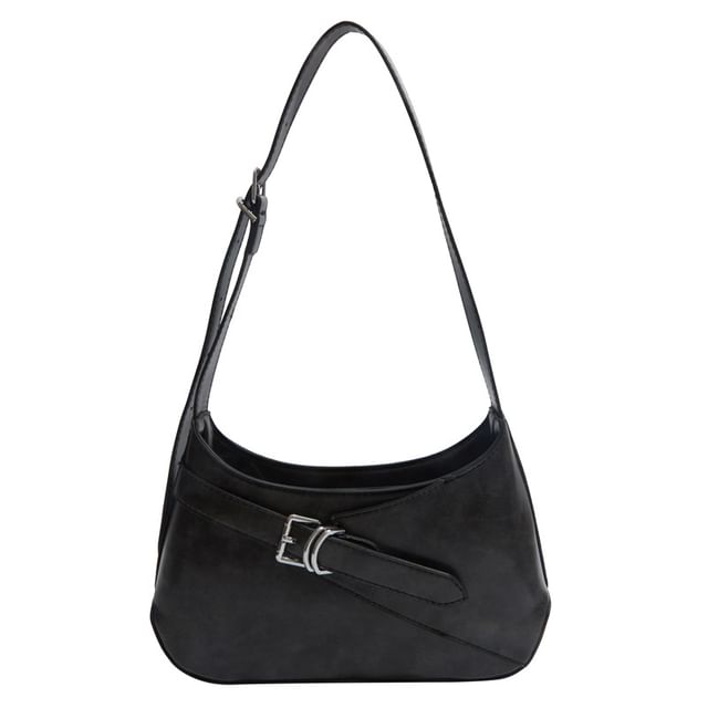 Buckled Panel Shoulder Bag