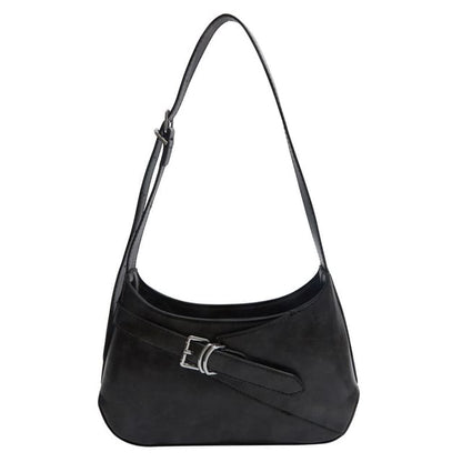 Buckled Panel Shoulder Bag