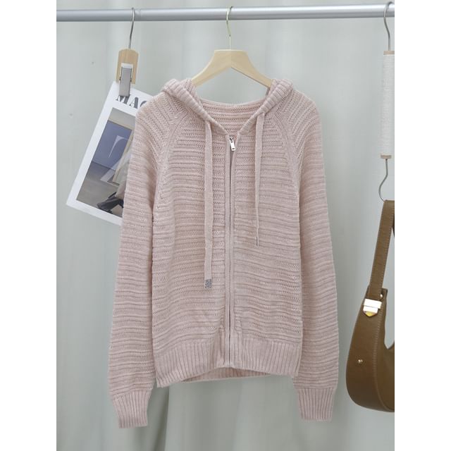 Zip-Up Plain Cardigan