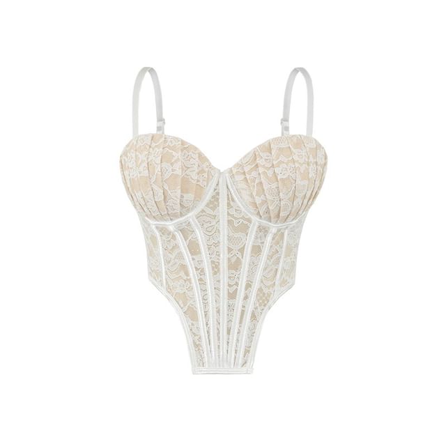 Lace-Trimmed Strappy Cami Bodysuit