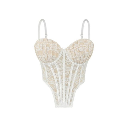 Lace-Trimmed Strappy Cami Bodysuit