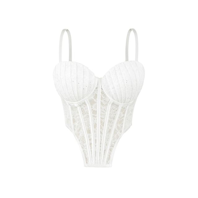 Lace-Trimmed Strappy Cami Bodysuit