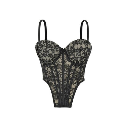 Lace-Trimmed Strappy Cami Bodysuit