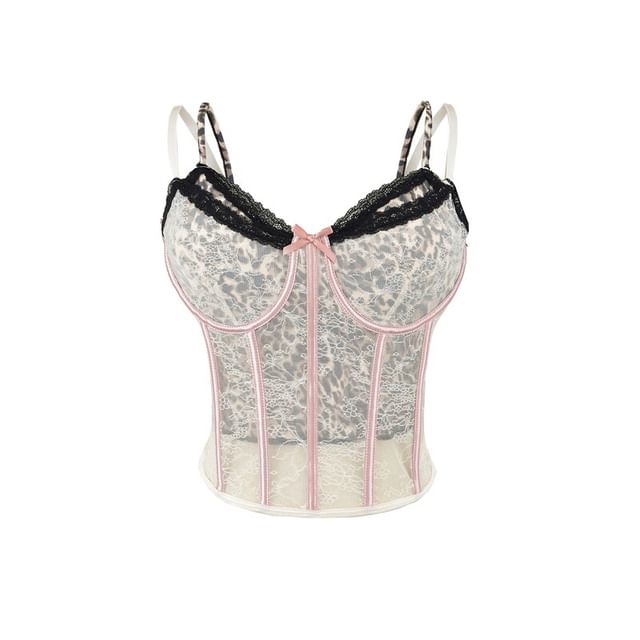 Fishbone Lace Detail Sleeveless Cami