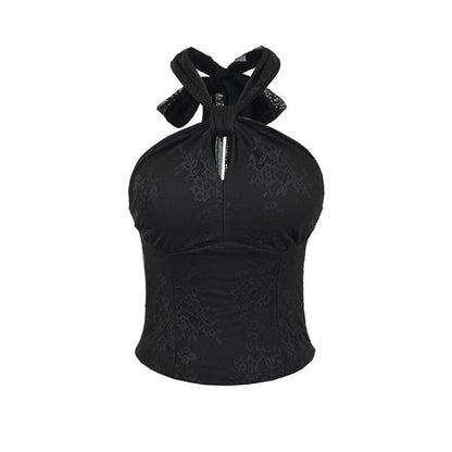 Halter Neck Lace Knotted Top