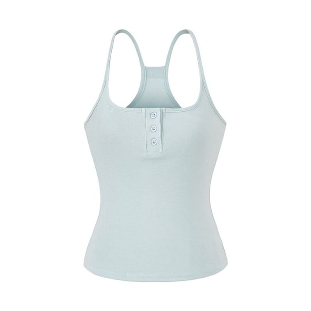 Classic Solid Camisole with Button Front