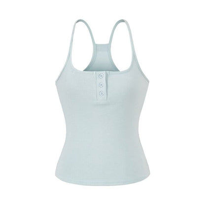 Classic Solid Camisole with Button Front
