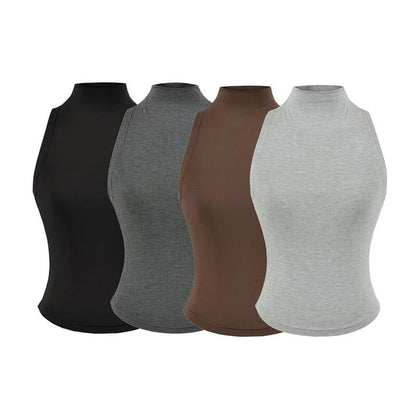 Sleeveless High Neck Minimalist Blouse