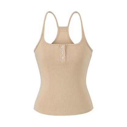 Classic Solid Camisole with Button Front