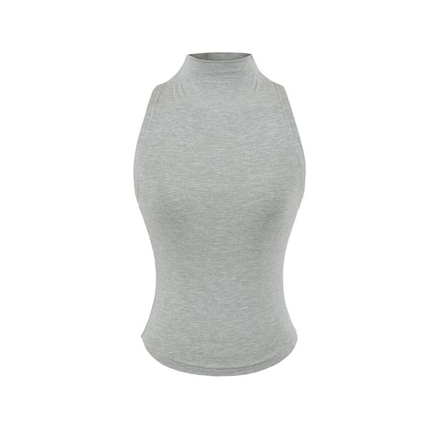 Sleeveless High Neck Minimalist Blouse