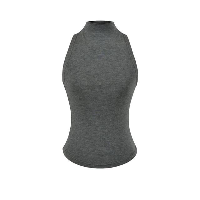 Sleeveless High Neck Minimalist Blouse