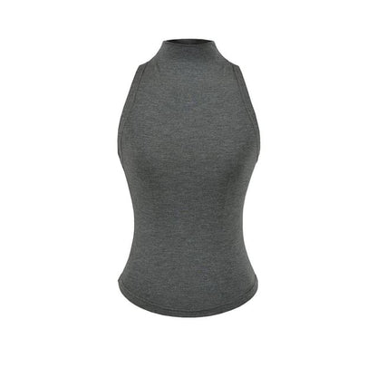Sleeveless High Neck Minimalist Blouse