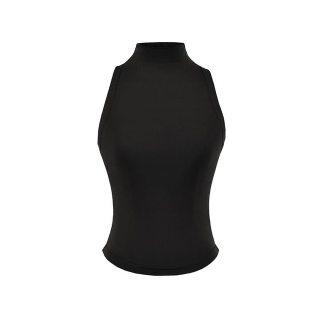 Sleeveless High Neck Minimalist Blouse