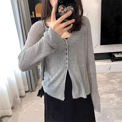 V-Neck Plain Light Cardigan