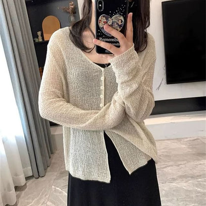 V-Neck Plain Light Cardigan