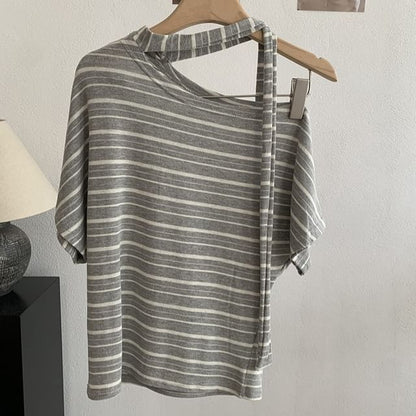 Slim-Fit Off-Shoulder Short-Sleeve Tee