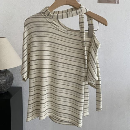 Slim-Fit Off-Shoulder Short-Sleeve Tee