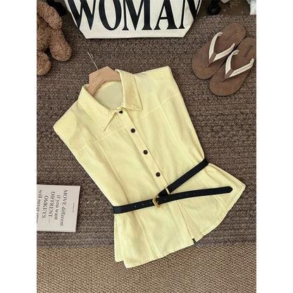 Sleeveless Button-Up Shirt