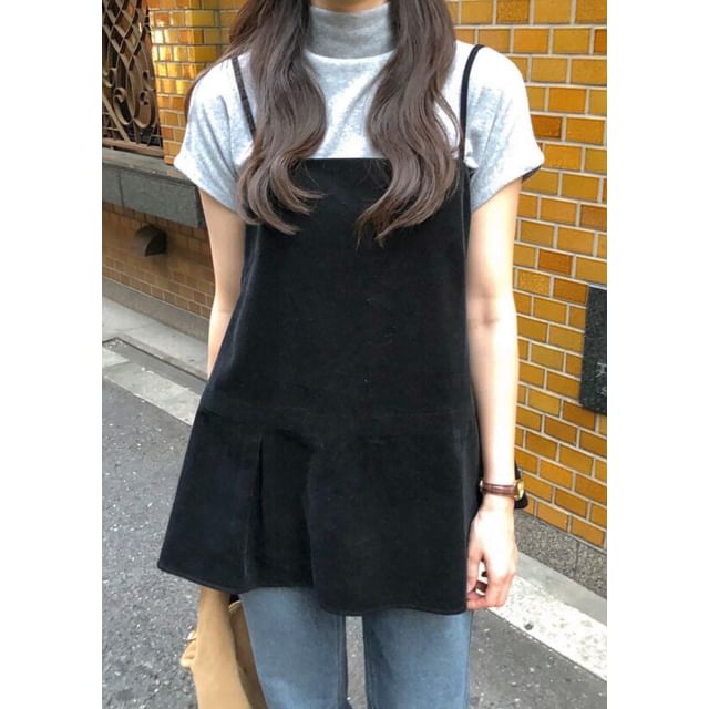 Spaghetti Strap Square Neck Plain Mini A-Line Dress