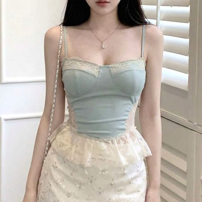 Lace Panel Sleeveless Cami
