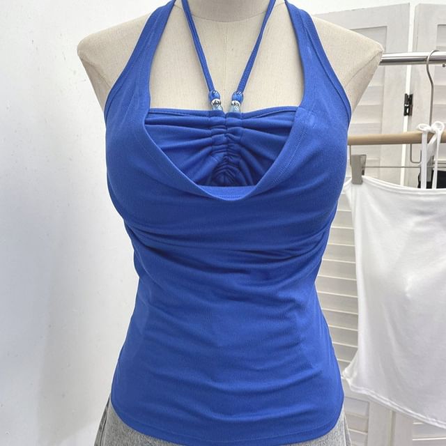 Cutout Halter Neck Camisole Top