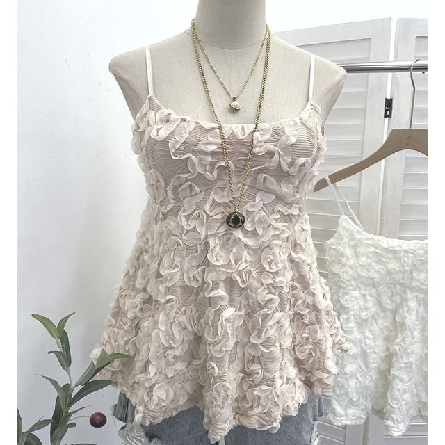 Ruffled Scoop Neck Spaghetti Strap Camisole