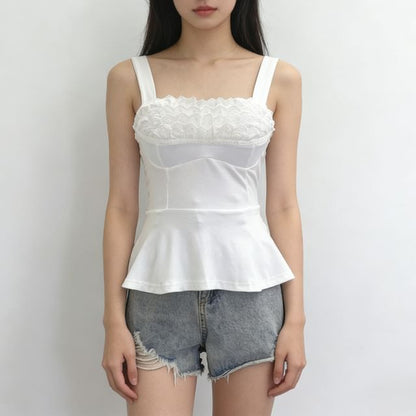 Flowy Lace-Trimmed Spaghetti Strap Camisole