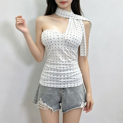 Polka Dot Strapless Tube Top