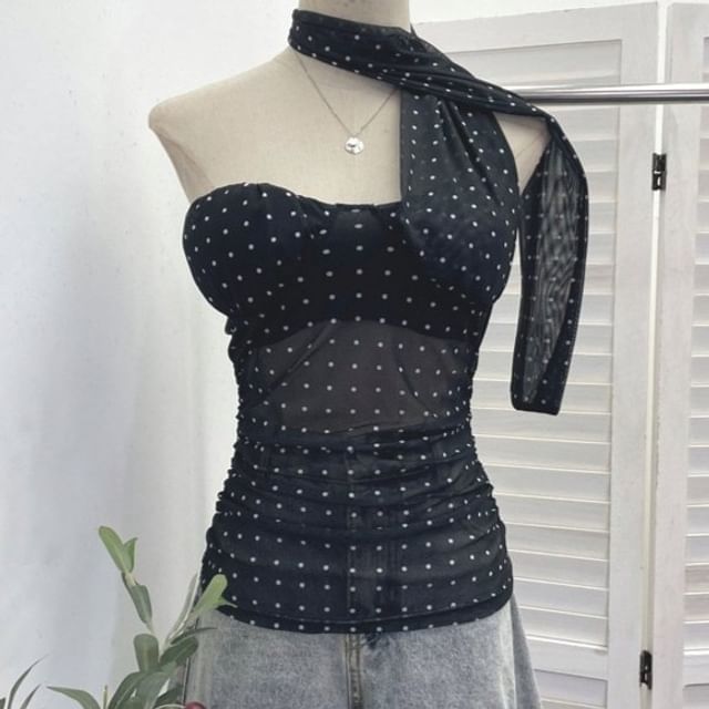Polka Dot Strapless Tube Top