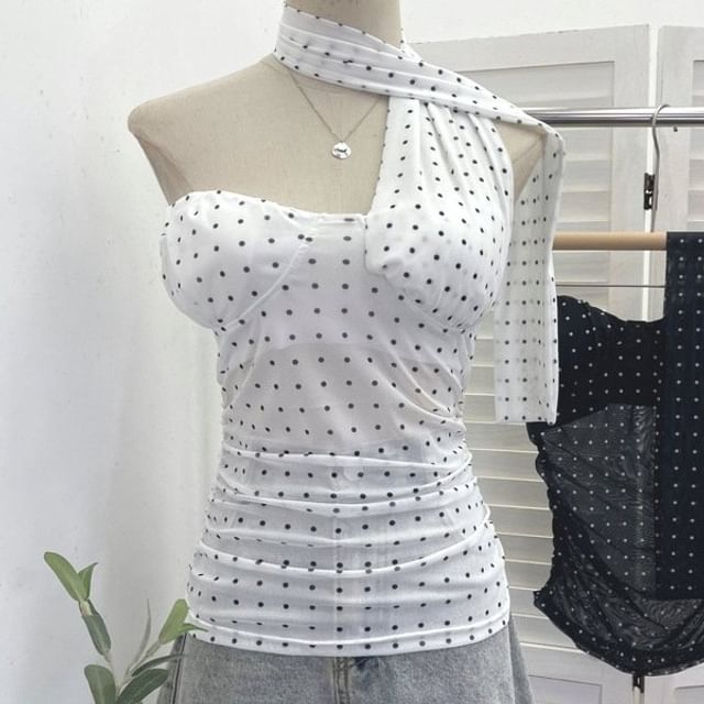 Polka Dot Strapless Tube Top