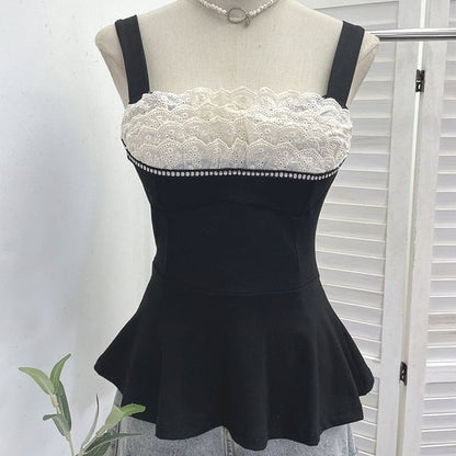 Flowy Lace-Trimmed Spaghetti Strap Camisole
