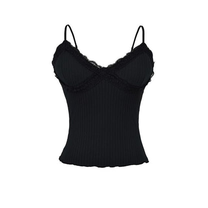 V-Neck Lace Trim Camisole Top