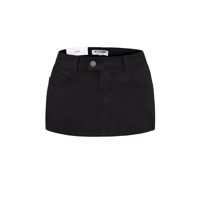 High Waist Mini Pencil Denim Skirt