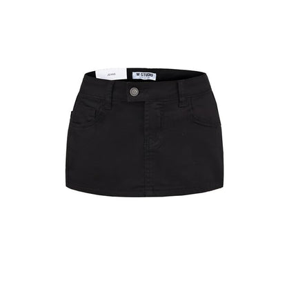 High Waist Mini Pencil Denim Skirt