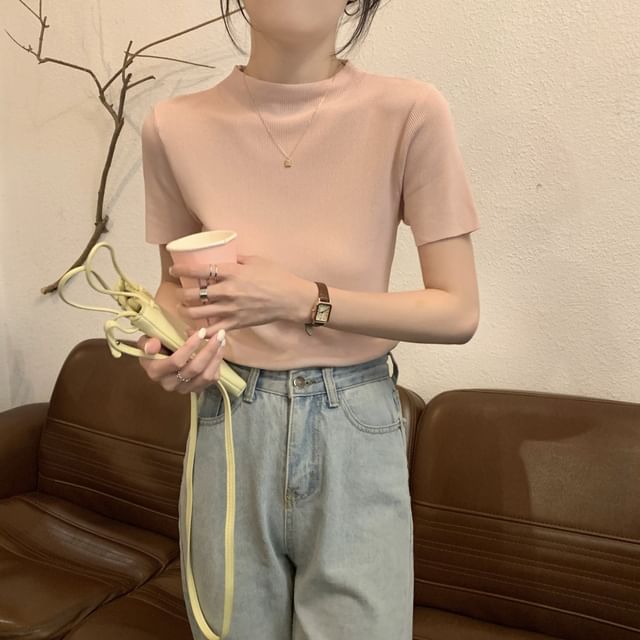 Mock Neck Knit Top