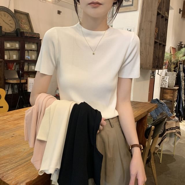 Mock Neck Knit Top