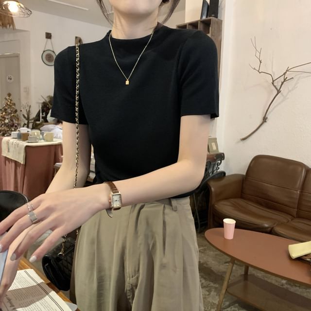 Mock Neck Knit Top