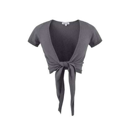 Knot Front Short Sleeve Blouse