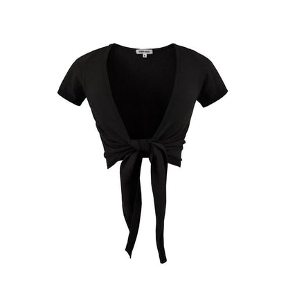 Knot Front Short Sleeve Blouse